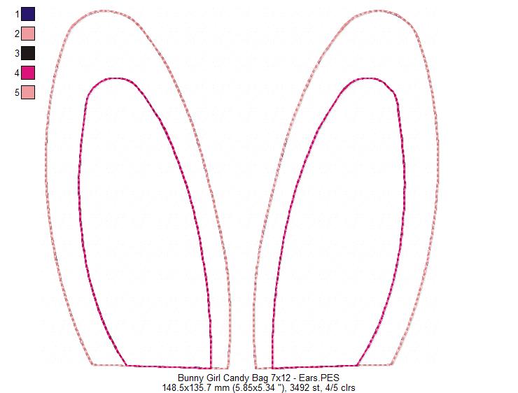 Cute Bunny boy and girl Candy Bag - Set of 2 Designs - ITH Project - Machine Embroidery Design