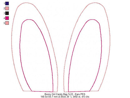 Cute Bunny boy and girl Candy Bag - Set of 2 Designs - ITH Project - Machine Embroidery Design