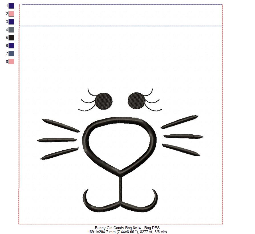 Cute Bunny boy and girl Candy Bag - Set of 2 Designs - ITH Project - Machine Embroidery Design