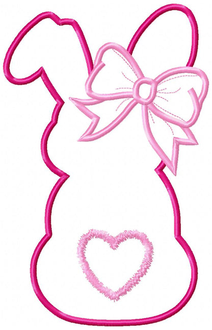 Easter Girl Bunny Silhouette - Applique - Machine Embroidery Design