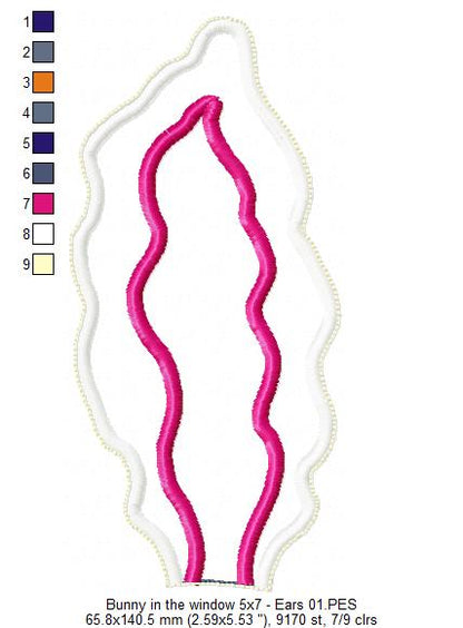 Bunny in the window Door Ornament - ITH Project - Machine Embroidery Design