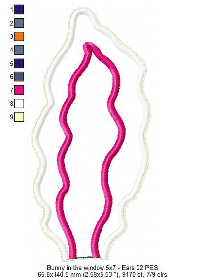 Bunny in the window Door Ornament - ITH Project - Machine Embroidery Design