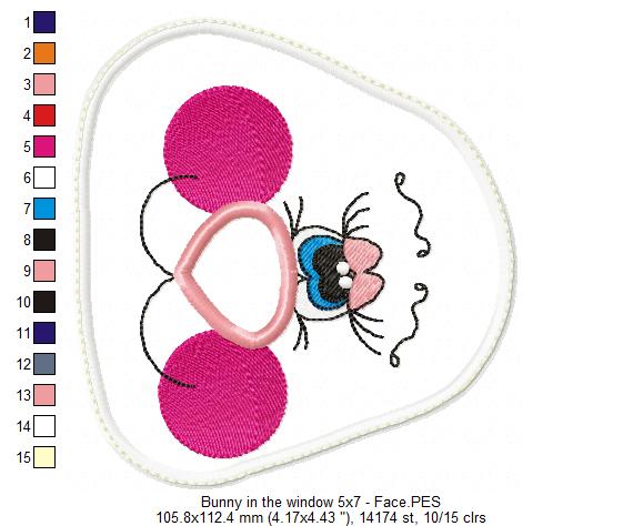 Bunny in the window Door Ornament - ITH Project - Machine Embroidery Design