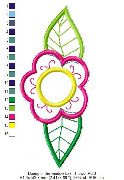 Bunny in the window Door Ornament - ITH Project - Machine Embroidery Design