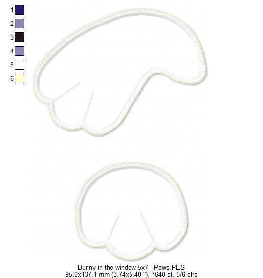 Bunny in the window Door Ornament - ITH Project - Machine Embroidery Design