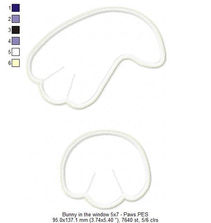 Bunny in the window Door Ornament - ITH Project - Machine Embroidery Design