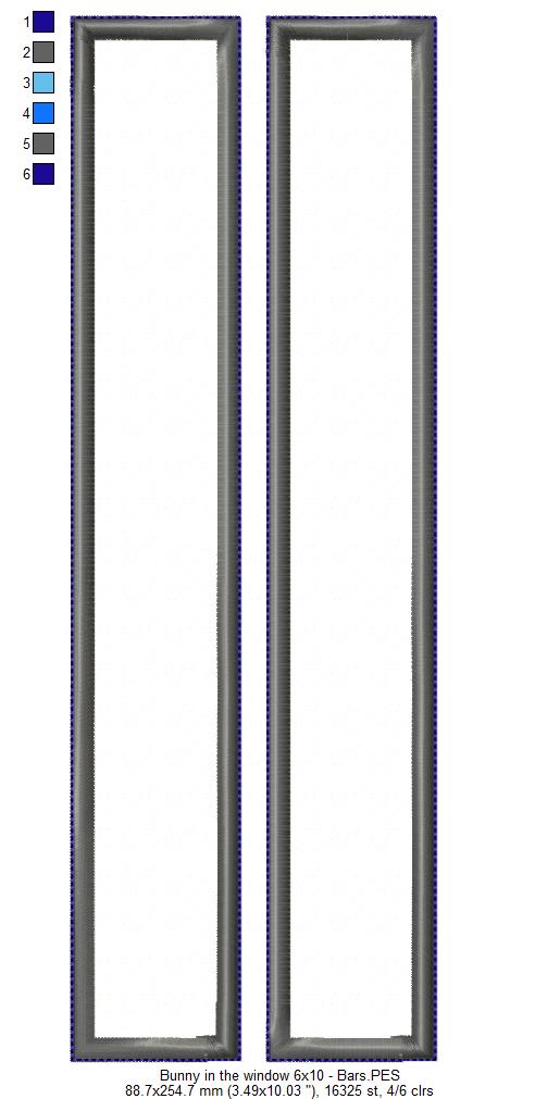 Bunny in the window Door Ornament - ITH Project - Machine Embroidery Design