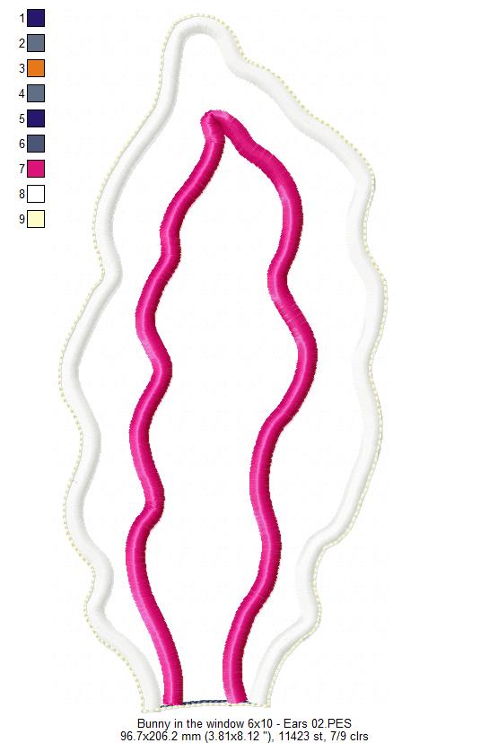 Bunny in the window Door Ornament - ITH Project - Machine Embroidery Design