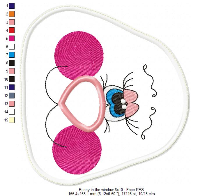 Bunny in the window Door Ornament - ITH Project - Machine Embroidery Design