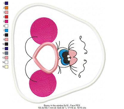 Bunny in the window Door Ornament - ITH Project - Machine Embroidery Design