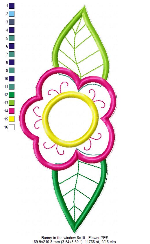 Bunny in the window Door Ornament - ITH Project - Machine Embroidery Design