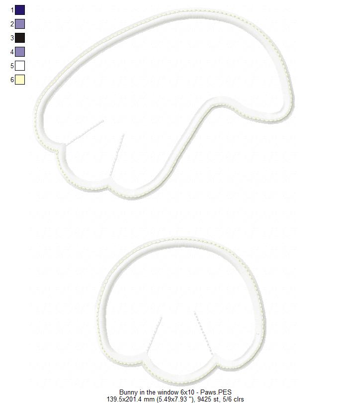 Bunny in the window Door Ornament - ITH Project - Machine Embroidery Design