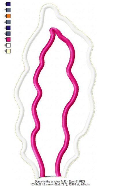 Bunny in the window Door Ornament - ITH Project - Machine Embroidery Design