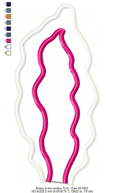 Bunny in the window Door Ornament - ITH Project - Machine Embroidery Design