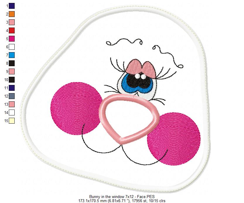 Bunny in the window Door Ornament - ITH Project - Machine Embroidery Design