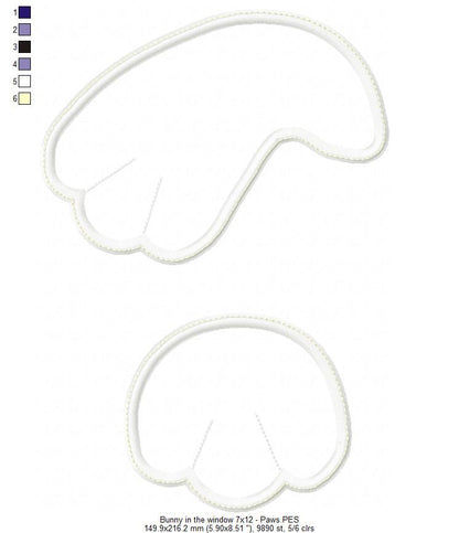 Bunny in the window Door Ornament - ITH Project - Machine Embroidery Design