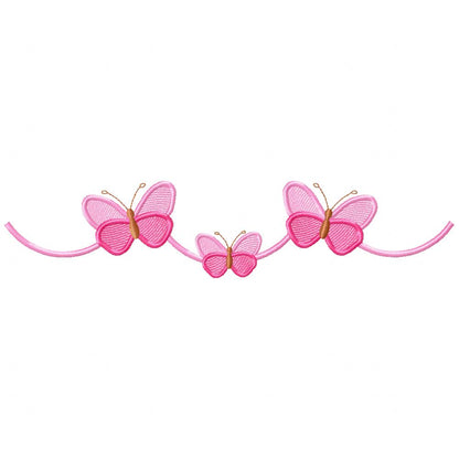 Delicate Butterflies trio - Fill Stitch - Machine Embroidery Design