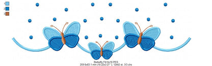 Delicate Butterflies - Fill Stitch - Machine Embroidery Design