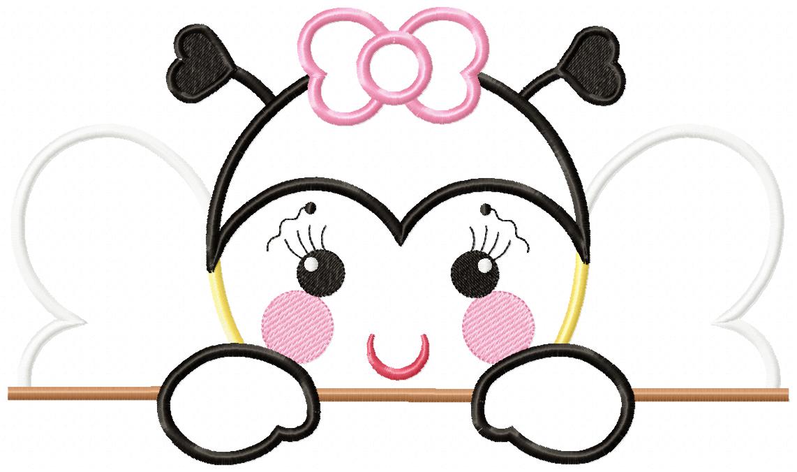Sweet Peekaboo Butterfly Girl – Appliqué - Machine Embroidery Design