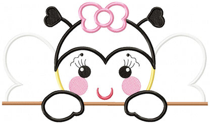 Sweet Peekaboo Butterfly Girl – Appliqué - Machine Embroidery Design