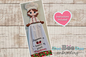 Cake Chef Girl Dishcloth Holder - ITH Project - Machine Embroidery Design