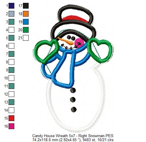 Christmas Candy House Wreath - ITH Project - Machine Embroidery Design