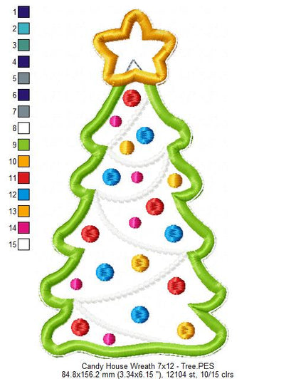Christmas Candy House Wreath - ITH Project - Machine Embroidery Design