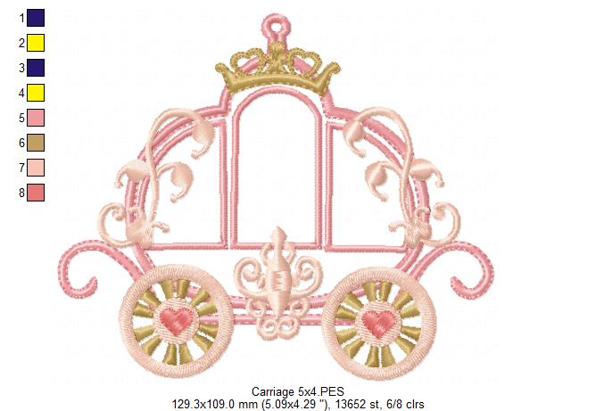 Princess Royal Carriage - Applique - Machine Embroidery Design