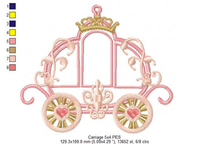 Princess Royal Carriage - Applique - Machine Embroidery Design