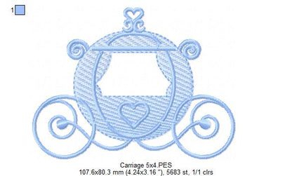 Fairytale Carriage - Rippled Stitch - Machine Embroidery Design