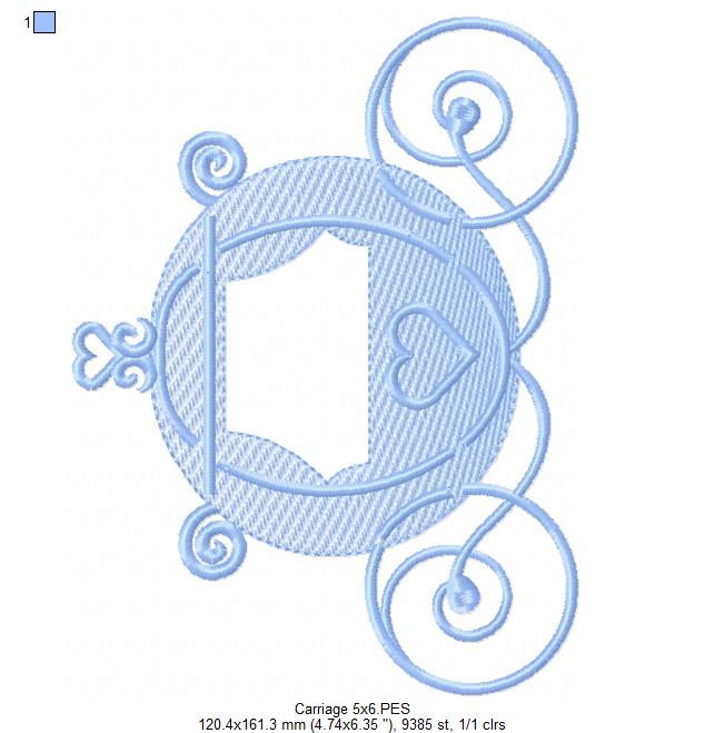 Fairytale Carriage - Rippled Stitch - Machine Embroidery Design