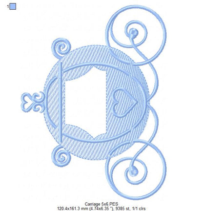 Fairytale Carriage - Rippled Stitch - Machine Embroidery Design