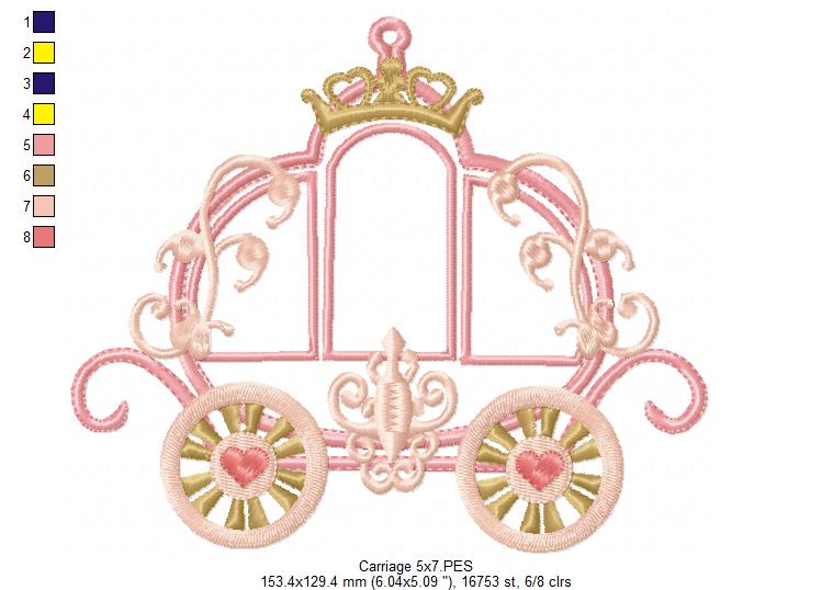 Princess Royal Carriage - Applique - Machine Embroidery Design