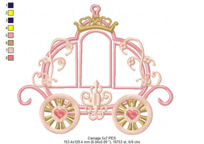 Princess Royal Carriage - Applique - Machine Embroidery Design