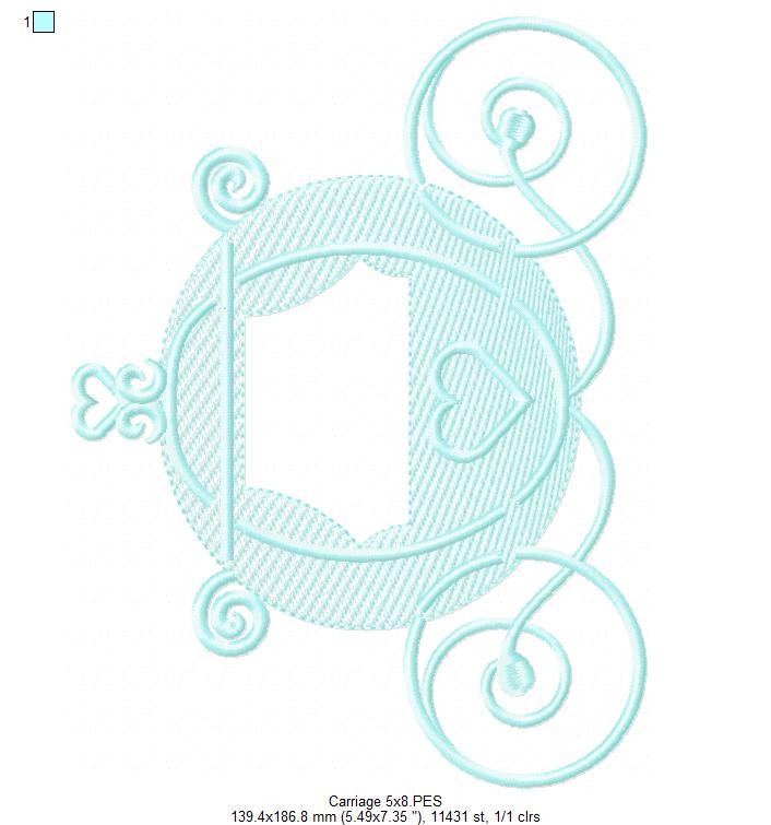 Fairytale Carriage - Rippled Stitch - Machine Embroidery Design