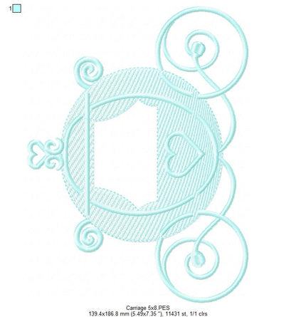 Fairytale Carriage - Rippled Stitch - Machine Embroidery Design