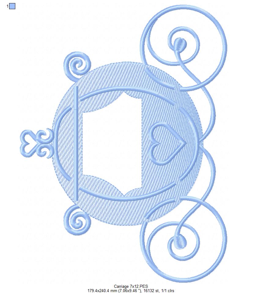 Fairytale Carriage - Rippled Stitch - Machine Embroidery Design