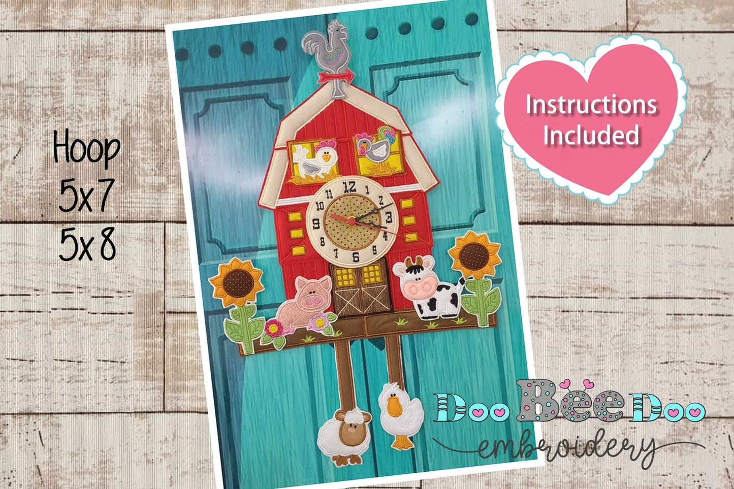 Farm Cuckoo Clock - ITH Project - Machine Embroidery Design