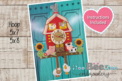 Farm Cuckoo Clock - ITH Project - Machine Embroidery Design