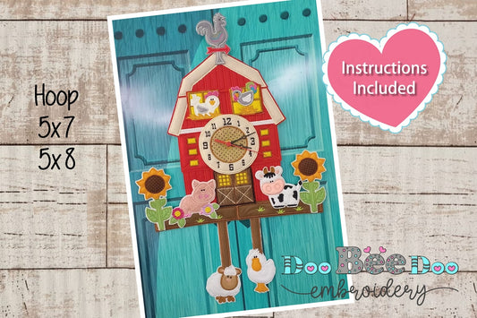 Farm Cuckoo Clock - ITH Project - Machine Embroidery Design