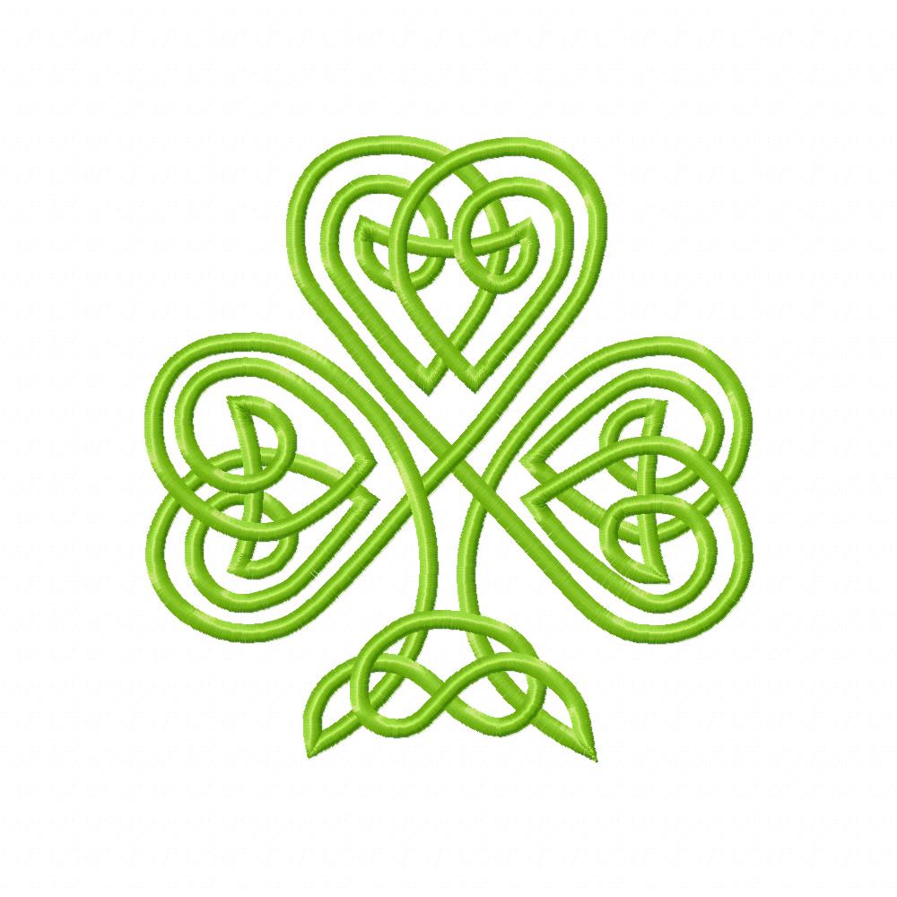Celtic Knot Clover - Fill Stitch - Machine Embroidery Design