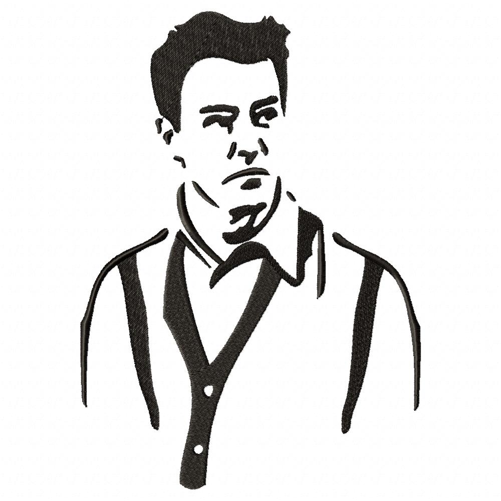 Chandler Bing Silhouette Friends - Fill Stitch - Machine Embroidery Design