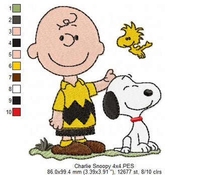 🌸 Happy Peanuts Pals - Fill Stitch - Machine Embroidery Design