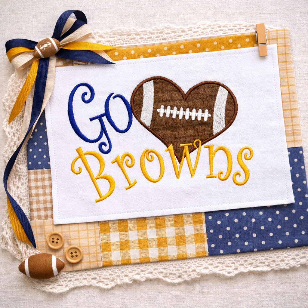 Go Browns – Appliqué – Machine Embroidery Design