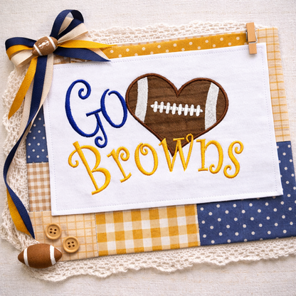 Go Browns – Appliqué – Machine Embroidery Design
