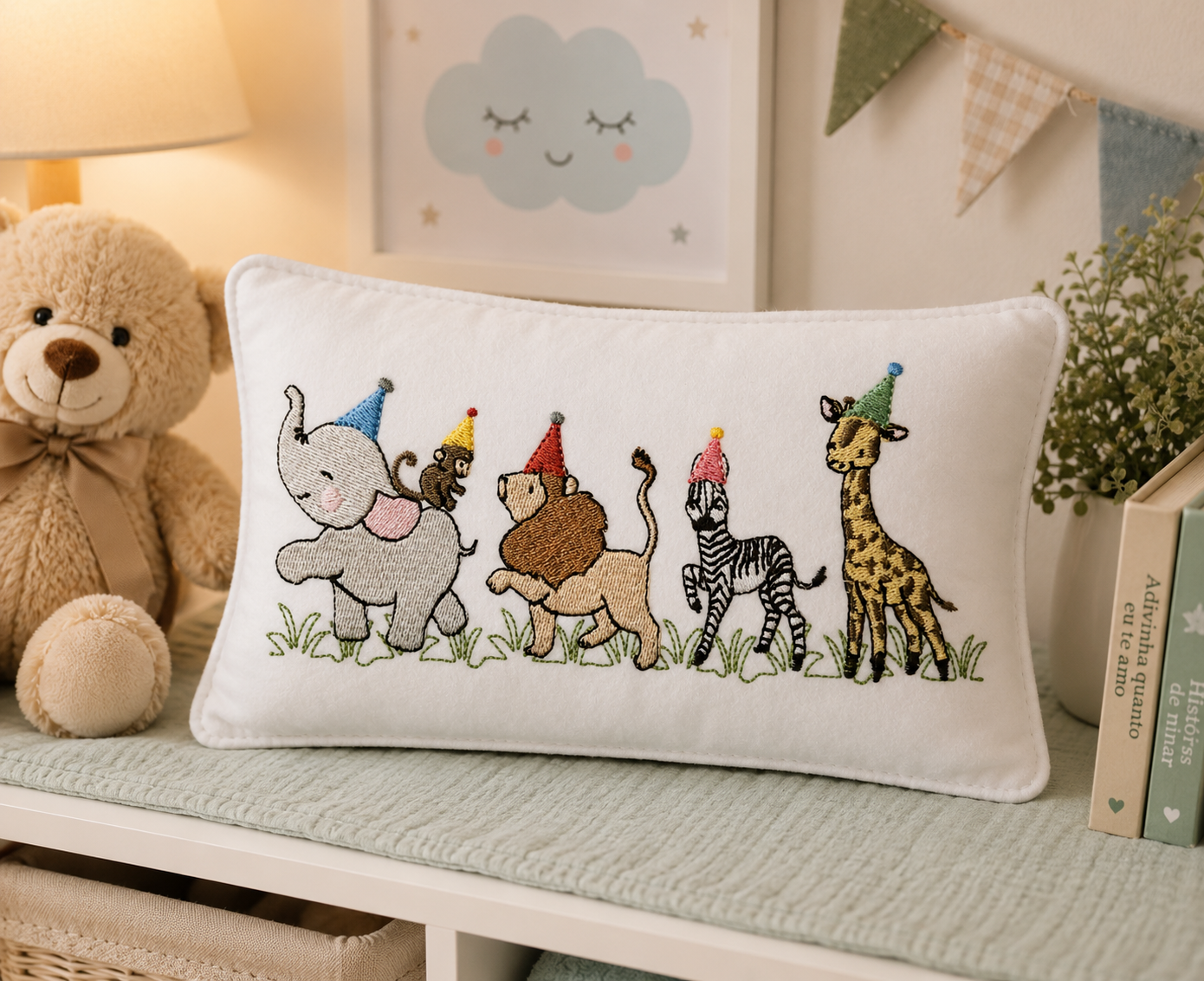 Safari Birthday Animal Parade - Fill Stitch - Machine Embroidery Design
