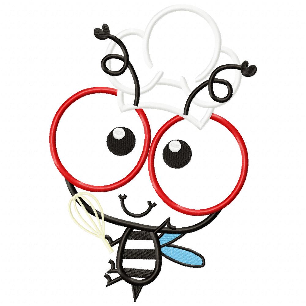Chef Bee Bumble Bee - Applique Embroidery