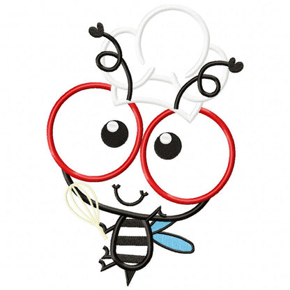Chef Bee Bumble Bee - Applique Embroidery