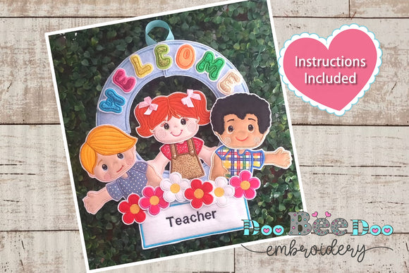 Back to School Children's Garland - ITH Project - Machine Embroidery Design
