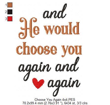 Jesus Chose You - Fill Stitch - Set of 2 Designs - Machine Embroidery Design